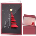 Produktbild: Weihnachtskarten mit Umschlägen 15er Set - Klappkarten mit Weihnachtsbaum-Mot...