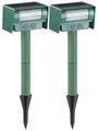 Produktbild: Royal Gardineer Solar Katzenschreck: 2er-Set Ultraschall-Tierschrecke, Solar, PIR-Sensor (Katzenschreck Ultraschall, Katzenabwehr mit, Marderschreck Garten)