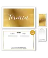 Produktbild: Frank Paperman® | 200x Terminzettel gold | mit hochwertiger Goldfolienprägung | 1 Termin auf einem Terminzettel praxis | Visitenkartenformat | Querformat