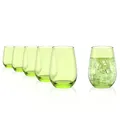 Produktbild: Stölzle Lausitz Wassergläser Elements Grün 6er-Set 465 ml – Allroundgläser für Wasser, Saft & Cocktails – Hochwertige Trinkgläser aus bleifreiem Kristallglas – Spülmaschinengeeignet & stoßfest