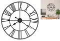 Produktbild: XXL Wanduhr 80 cm Antik Mit Quarzwerk Retrouhr Wohnzimmer Metall Uhr Schwarz