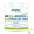 Produktbild: APOrtha® Argiviron® L-Arginin + L-Citrullin 4500 hochdosiert + Herzvitamin Vitamin B1, 360 vegane Kapseln, Hochdosiert im Verhältnis von 1,6 zu 1 von L-Arginin zu L-Citrullin, allergenfrei