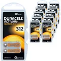 Produktbild: Duracell Hörgerätebatterie Easy Tab 312, 185 mAh, PR41, braun, Zink-Luft, 60 Stück
