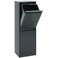 Produktbild: ARREGUI Basic CR204-B Recycling Abfalleimer / Mülleimer aus Stahl mit 2 Inneneimern, 2 Fach Mülltrennsystem, 2 x 17L (34 L), anthrazit/ dunkelgrau