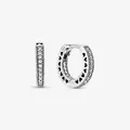 Produktbild: PANDORA Creolen 925 Sterlingsilber Steine weiß Herz Ø 13 mm Damen Paar 296317CZ