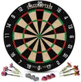 Produktbild: Stagecaptain Dartscheibe DBS-1715C BullsEye Champion, (Dartboard-Set, 18-tlg., inkl. 6 Dartpfeilen und 12 Flights), Steeldartscheibe aus Sisal mit dünnen Drähten