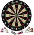 Produktbild: Schöne Profi Dartscheibe mit großen Ziffern, Turniermaßen, 6 Pfeilen & Flights