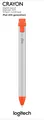 Produktbild: Logitech Digital Pen CRAYON, Lightning, Wireless, silber-orange für Apple iPad, iPad Mini/Air/Pro ab 2018, Retail