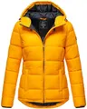 Produktbild: MARIKOO Damen Steppjacke gesteppte Winterjacke mit Kapuze B927-Leand-Gelb-Gr.36