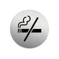 Produktbild: Schild Rauchverbot Rauchen verboten Ø 75 mm Türschild Aluminium Edelstahloptik selbstklebend 39062-K