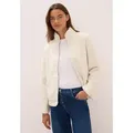Produktbild: Cardigan CECIL, Damen, Gr. L (42), weiß (teddy vanilleweiß), Stoff, 100% Polyester, unifarben, normal normal, hoch geschlossener Ausschnitt, abgesteppt, Strickjacken, soft und weich