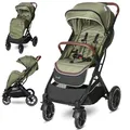 Produktbild: Lorelli Kinderwagen Storm, Sport Buggy klein zusammenklappbar, nur 9,3kg, kompakter Sportsitz bis 22kg, Baby Reisebuggy, Einhand-Klappsystem, grün
