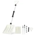 Produktbild: COSTWAY Schneeschaufel, 116,5cm langer Schneeschieber mit ergonomischem Griff & Aluminiumstiel, Leichter Schneeräumer für Auffahrt, Schneemann Spielen