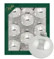 Produktbild: Krebs Glas Lauscha Christbaumschmuck Glaskugel Set - Silber glänzend - 8 Stück je 7cm, Klassischer Glanz mit festlichem Funkeln