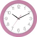 Produktbild: Eurotime Funkwanduhr, 30 cm, Rosa Pink, Kunststoffgehäuse, gewölbtes Echtglas, automatische Zeitein- und Zeitumstellung von Sommer- und Winterzeit, klares Zifferblatt, 52800-22-2