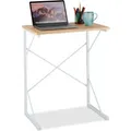 Produktbild: Relaxdays Schreibtisch MDF Metall Weiß Platzsparend 75 cm x 60 cm x 40 cm 4 kg