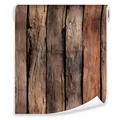 Produktbild: WallArena - Vlies Tapete Holz Bretter 10m - Tapeten für Wohnzimmer Schlafzimmer - Vliestapete Wandtapete - Tapete - Motivtapeten - Wand Dekoration - 3D Effekt- inkl. Kleister - Holzoptik Braun