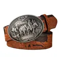 Produktbild: Ware aus aller Welt Koppelgürtel Rustikaler Western - Gürtel mit Cowboy Gürtelschnalle Wild West Buckle (1-St)