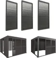 Produktbild: 3er-Set Aluminium Schiebetür für Pergola MCW-L46, Terrassenüberdachung, Lamellenpaneel Modul, 206x272cm anthrazit