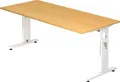 Produktbild: HAMMERBACHER Schreibtisch Schreibtisch C-Fuß 180x80cm Buche/Weiß