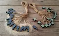 Produktbild: LB H&F 32 Stück Set Anhänger Handarbeit Fische + Seesterne hängende Dekoration Maritim Holz Geschenkanhänger Taufe Deko-Anhänger (Blau)