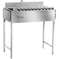 Produktbild: BBQ-Toro Stand Holzkohlegrill mit elektrischem Spiessdreher | Edelstahl Grill mit Drehspiess Gestell 11 Spiessen und Motor | mit Netzstecker und USB | Mangal Schaschlik | Grillspiess Drehspiess
