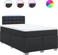 Produktbild: vidaXL Boxspringbett mit Matratze Schwarz 120x200 cm Kunstleder