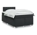 Produktbild: vidaXL Boxspringbett, Boxspringbett mit Matratze Schwarz 120x200 cm Kunstleder
