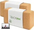 Produktbild: BACKLAXX® Yoga Block 2er Set aus Kork - 100% nachhaltiger Yogablöcke, perfektes Zubehör für Yoga und Pilates, inkl. Anwendungsvideos