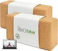 Produktbild: ® Yoga Block 2er Set aus Kork - 100% nachhaltiger Yogablock perfektes Yoga Zu...