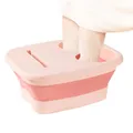 Produktbild: König Design Klappbare Fußbadewanne mit Massagerollen – für Stressabbau und Entspannung (Rosa)