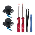 Produktbild: Tolesum 3D Analog Joystick Reparatur Ersatz Set für NS Switch/Switch OLED Joy-Con/Switch Lite Controller mit Reparaturset Werkzeuge-Schwarz