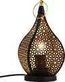 Produktbild: Marrakesch Tischlampe Nachttischlampe 27cm groß | Orientalische Deko Lampe Stehlampe im Wohnzimmer Schlafzimmer & Kinderzimmer | Marokkanische Tischleuchte Bamako schwarz aus Metall mit E27 Fassung