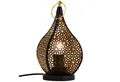 Produktbild: Marrakesch Orient & Mediterran Interior Nachttischlampe Orientalische Tischlampe Bamako modern aus Metall in Schwarz 27 cm, Handarbeit