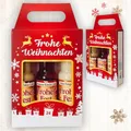 Produktbild: 3er Box Weihnachtsliköre - Frohe Weihnachten - Nuss Nougat Amarena Kirsch Schoko Sahne Likör | Geschenk zu Weihnachten in schöner Geschenkverpackung