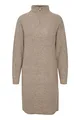 Produktbild: b.young BYMISHA Dress Damen Strickkleid Feinstrickkleid Kleid Perlstrickkleid mit Troyer-Kragen und Reißverschluss Regular Fit, Größe:L, Farbe:Cement Melange (1407081)