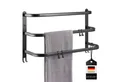 Produktbild: bremermann Handtuchhalter Wand-Handtuchhalter, 3 gestufte Ablagen, Handtuchstange, schwarz