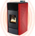 Produktbild: NEMAXX® P12 Pelletofen 13,6 kW  bis 300 m³ – Auto-Reinigungszyklus, ECO-Modus, Wochenprogramm & mechanische Reinigungsunterstützung – Rot