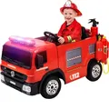 Produktbild: Kinder-Elektro-Feuerwehrauto SX1818, Spritze, Sirene, Blaulicht, 70 Watt, Servolenkung, Bluetooth