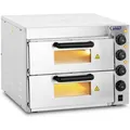 Produktbild: Royal-Catering Pizzaofen RCPO-3000-2PS-1, 3000 Watt, 2 Backkammern, silber, BxT 40 x 40cm