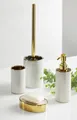Produktbild: WENKO Seifenablage Nuria Gold/Weiß, 3 x 8 x 12 cm im 2 er Pack