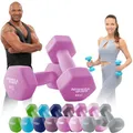 Produktbild: Miweba Sports Neopren Hantelset | 𝐏𝐫𝐨𝐟𝐢 Hantel - Hexagon Hanteln Set - Kurzhanteln - Kurzhantel Set - Gymnastikhanteln - Hantel Set - Dumbbell - 0,5-10 Kg (2X 4.0 kg, Pink)