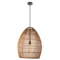 Produktbild: Paco Home Pendelleuchte Wohnzimmer Boho Korbleuchten Pendellampe Rattan Hängeleuchte Esszimmer Lampe Papier E27, Lampenart:Pendelleuchte - Typ 2, Farbe:Natur (Ø52 cm)