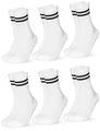 Produktbild: Occulto Damen Retro Tennis Socken 6er Pack (Modell: Serena), Sport Socken Schwarz Weiß 35-38