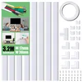 Produktbild: Kabelkanal Selbstklebend Weiß 320cm PVC Kabelabdeckung Kabelschacht zum Verst...