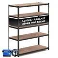 Produktbild: ALL Premium Schwerlastregal 180x150x60cm Schwarz – Bis 1250 kg belastbar, höhenverstellbar, Stecksystem, ideal für Lager, Garage & Keller
