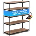 Produktbild: ALL Schwerlastregal Premium Qualität, 180x150x60cm 1250kg Traglast ideal für Lager & Keller schwarz 150 cm x 180 cm x 60 cm