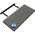 Produktbild: Casaria 2x Wandregal Matt Grau mit Halterung 50cm Schwebend