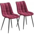 Produktbild: Woltu Esszimmerstuhl (2er-Set), Sessel mit Rückenlehne, Metallbeine rot