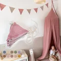 Produktbild: LILIMAUS Wimpelkette Stoff [in 12 Farben] Wimpelkette Kinderzimmer - 100% Baumwolle Handmade Girlande Stoff - Wimpelkette Musselin - Hausbett Deko Mädchen & Jungen - Girlande für Babyzimmer